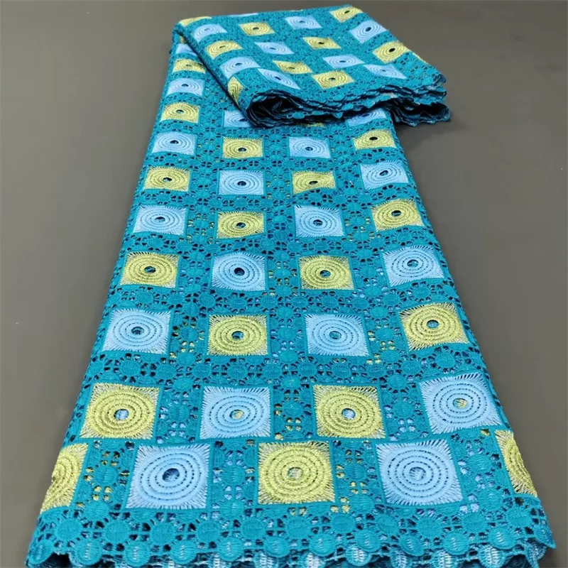 

5 Yard Hot Selling French Lace With Diamond African Guipure Tulle Water Soluble Embroidered Fabric For Wedding Party 1L091301