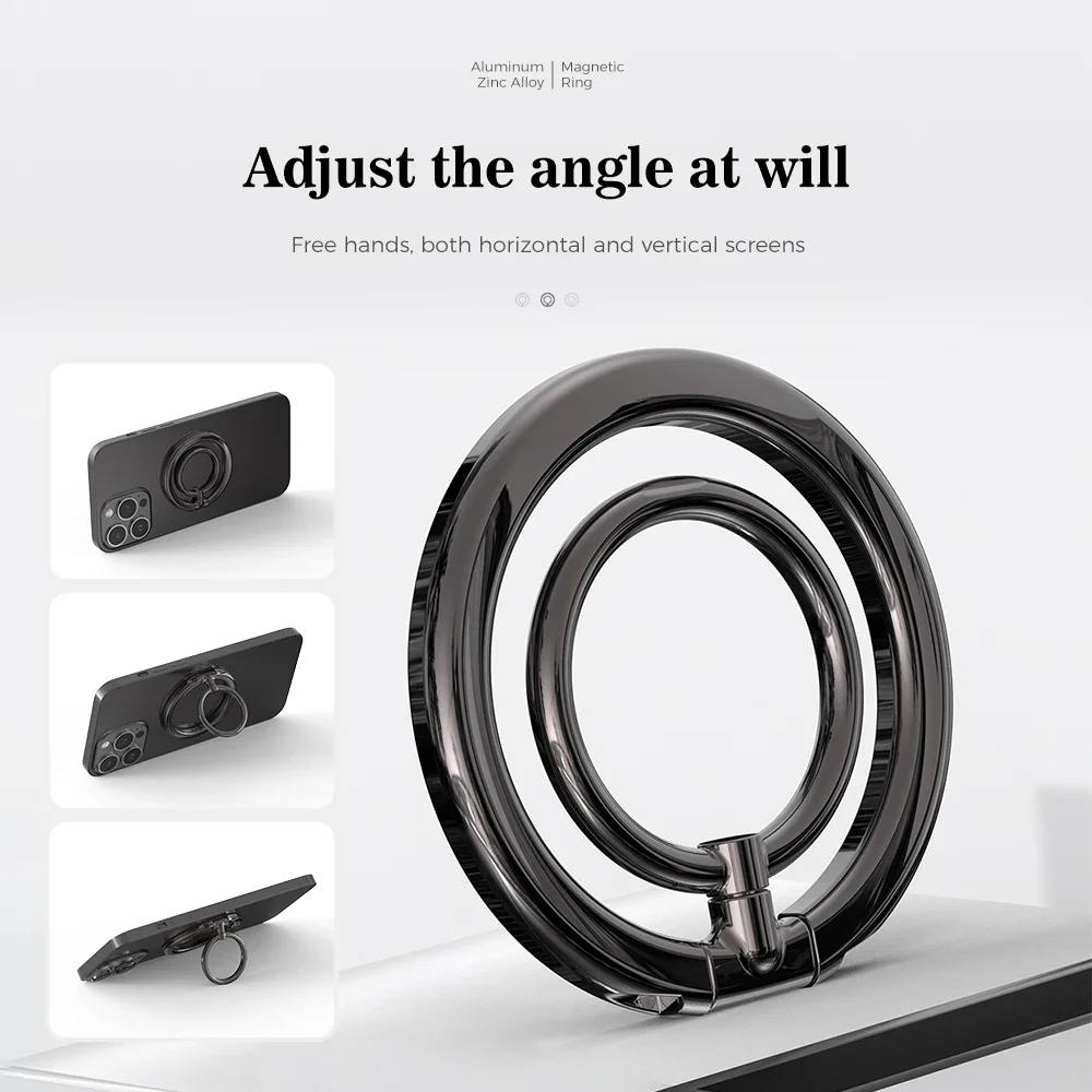 Магнитное кольцо-держатель для телефона с поворотом на 360 градусов