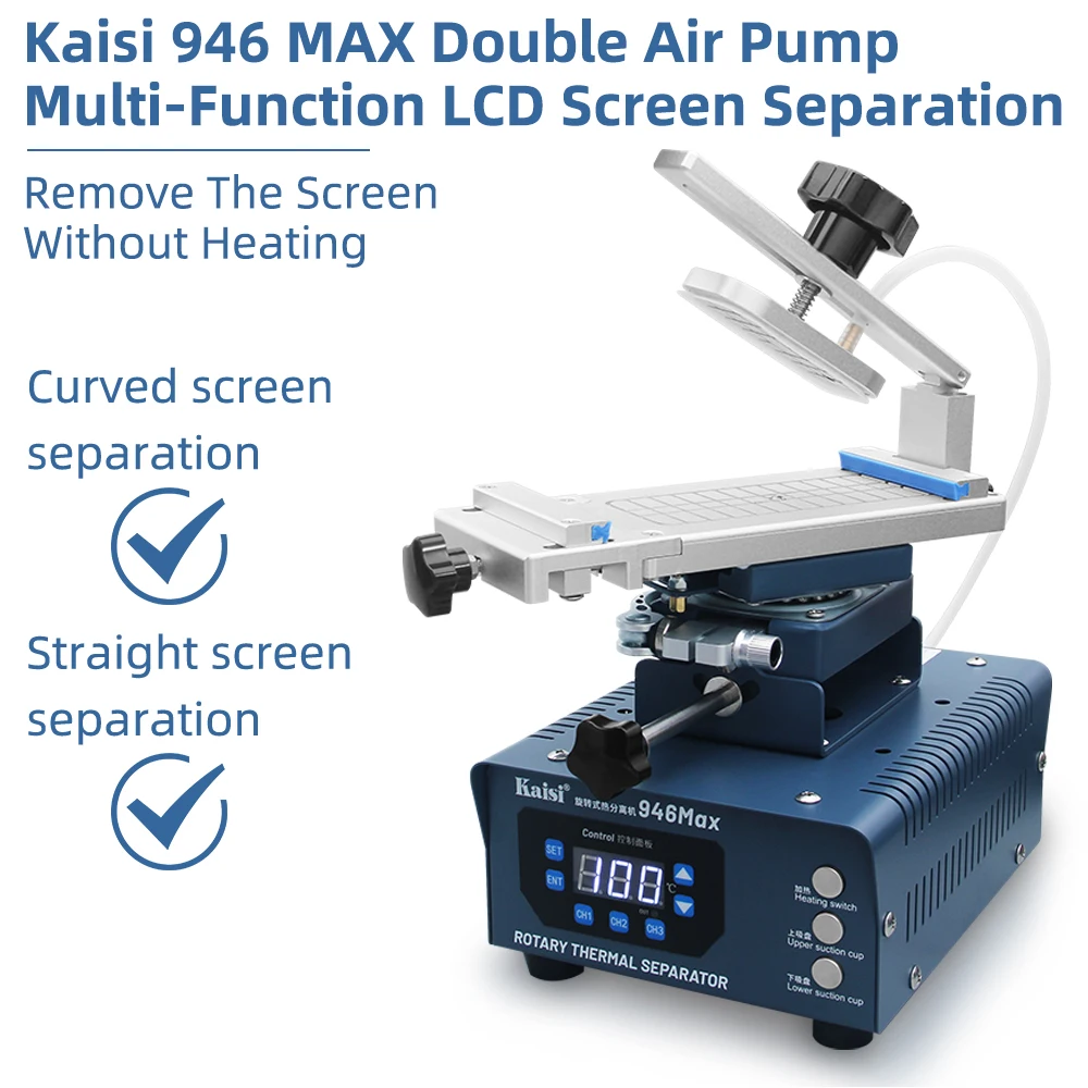 Разделитель экрана Kaisi 946 MAX Double Pump с поворотом, изогнутым отделением клея и без тепловой демонтажной ремонтировки.