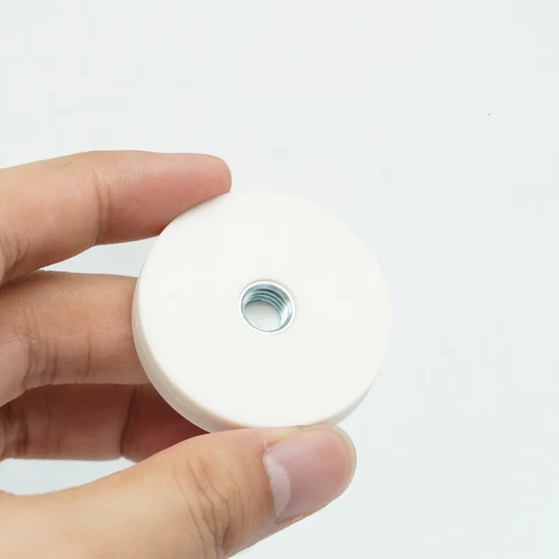 

White rubber coated magnet D43MM magnetic base flat thread M8 mounting bracket for marine LED light vehicle strip