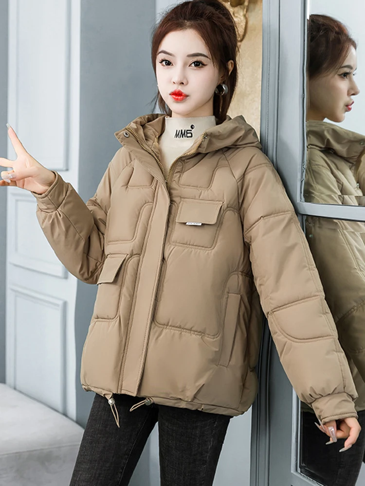 

Women Winter Down Padded Jacket Women Hooded Parkas Coat 2022 Winter New Thick Warm Cotton Coat Winter Jacket Female Outwear