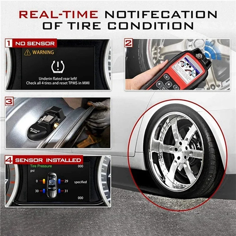 Фото 10 шт. TPMS датчик давления в шинах программируемый для инструмента Autel TS408 TS508 ITS600 315 МГц + 433 МГц 2 в 1 MX сенсорный монитор №2