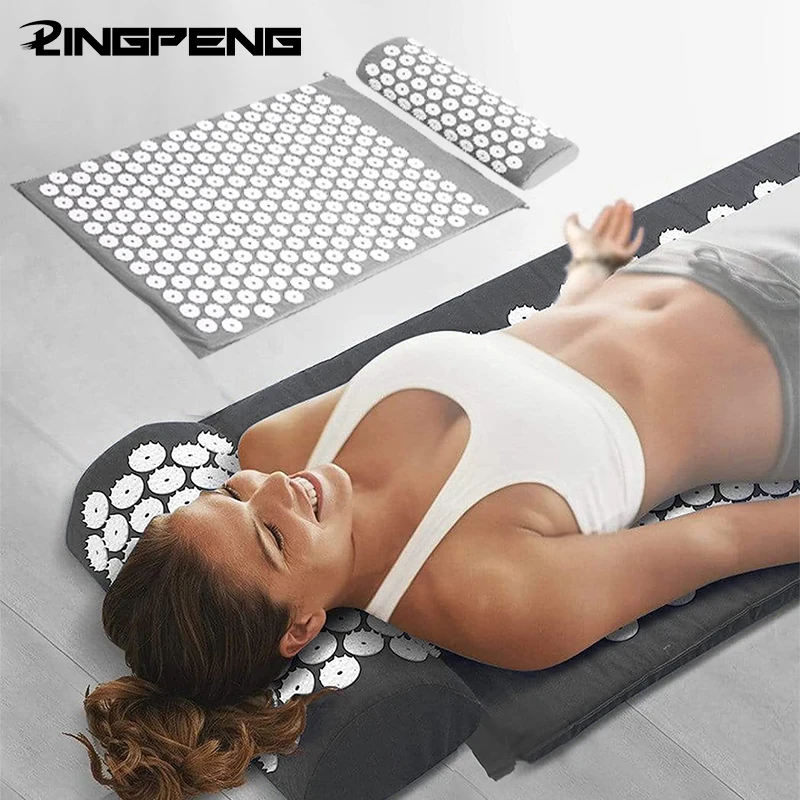 

Acupressure Mat and Pillow Massage Set round needle punch Acupressure Mattress for Back and Neck Pain Relieve Sciatic Headaches