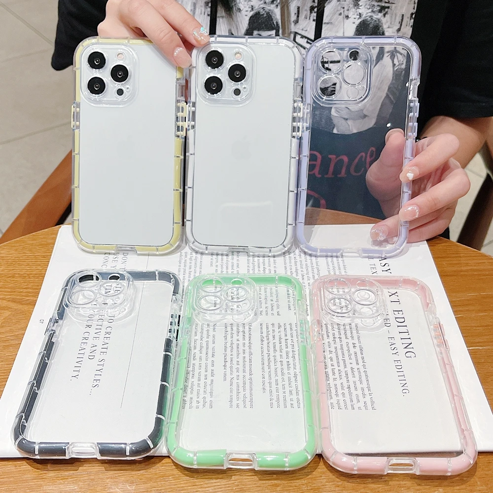 

Светящийся чехол iPhon 7 8 Plus для iPhone 13 12 11 Pro Max X XR XS Max, Чехлы, прозрачный силиконовый чехол, бампер, рамка, светящийся в темноте