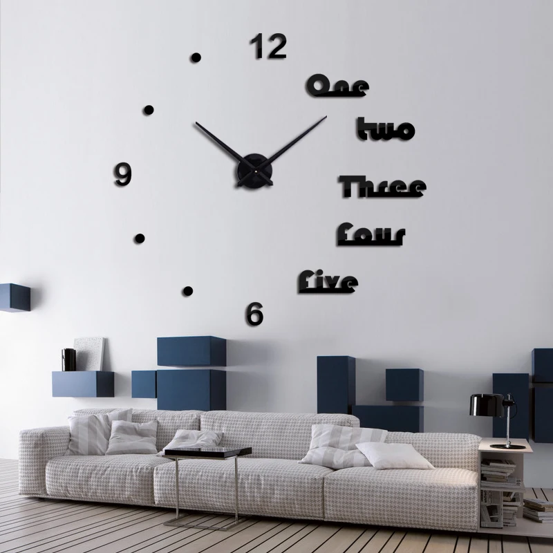 

new wall clock 2019 design reloj de pared quartz watch large decorative diy clocks modern living room acrylic 3d stickers Letter