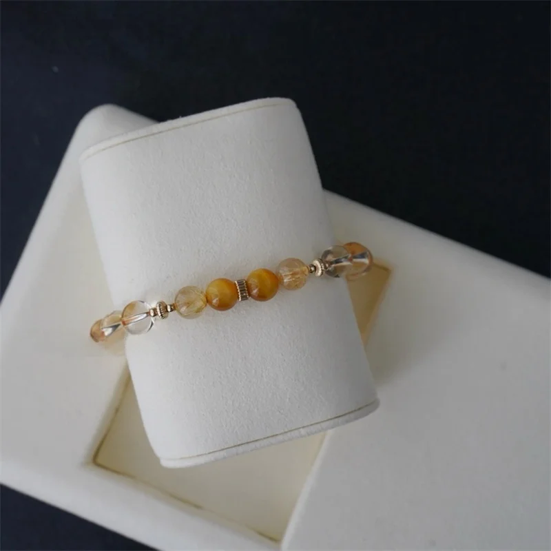 [Fuhe] Оригинальный натуральный цитрин золото тигровый глаз камень кристалл