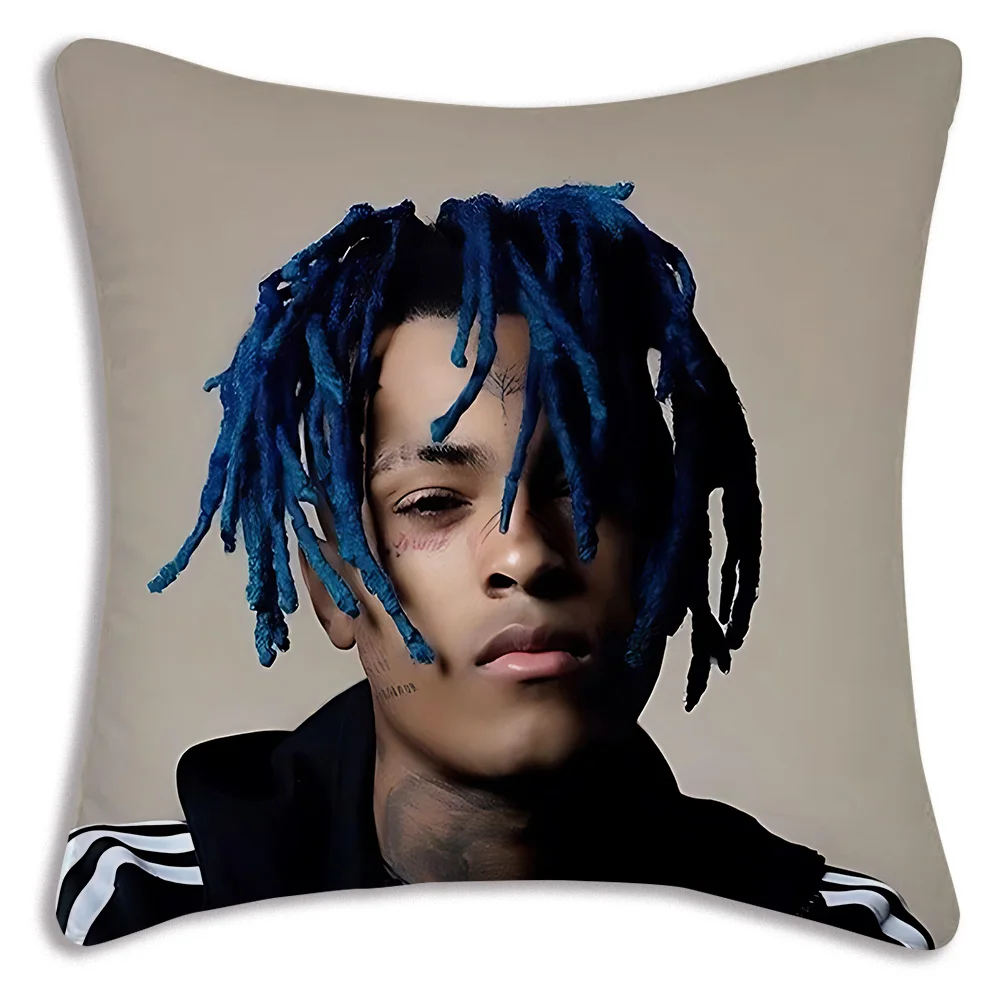 Hip Hop Z-XXXTentacion Pillow Covers Cartoon Sofa Decorative Home Double-sided Printing Short Plush Cute Cushion Cover
