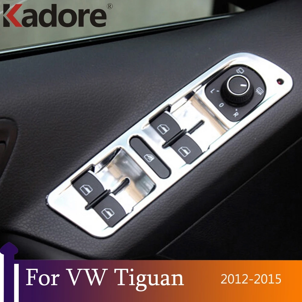 

Для Volkswagen Tiguan 2012 2013 2014 2015, автомобильный подлокотник для межкомнатных дверей, панель, кнопка подъема окон, накладка, аксессуары для интерьер...