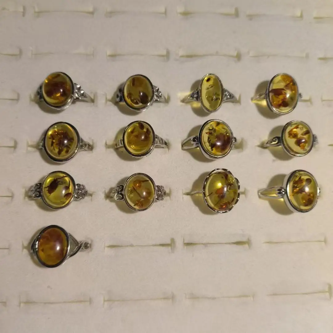 

1pcs/lot Natural Amber Flower Ring Ladies S925 Sterling Silver Retro Style beautiful and unique jewelry precious gemstone taki