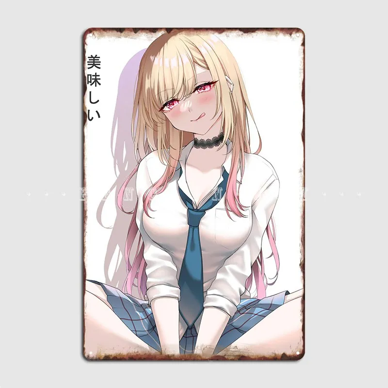 

Anime Girl Marin Cosplay Metal Sign Pub Garage Design Wall Mural Mural Painting Tin Sign Posters