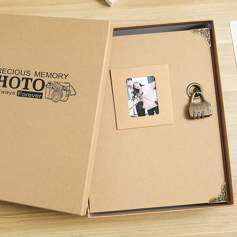 Password Lock Album Diy Hand-paste Album Photo Album Creative Romantic Couple Commemorative Memory Book Birthday Gift Album