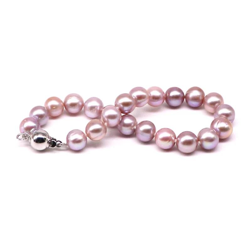 

6-7mm AA Gem Quality Pearl Bracelets Delicate Freshwater Cultured Bead In Lavender Purple Luxury Diy Charm Bangle For Women Gift