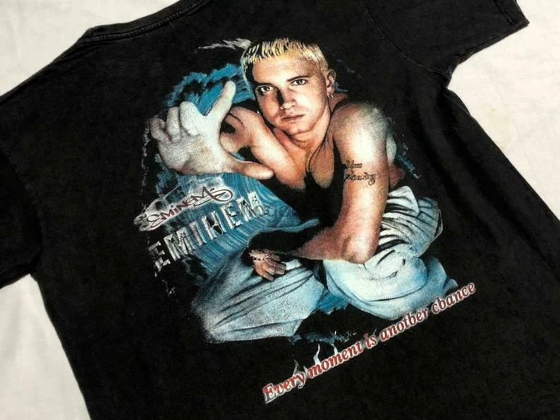 Винтажная тонкая черная футболка Eminem унисекс из хлопка S-234XL YI470 |