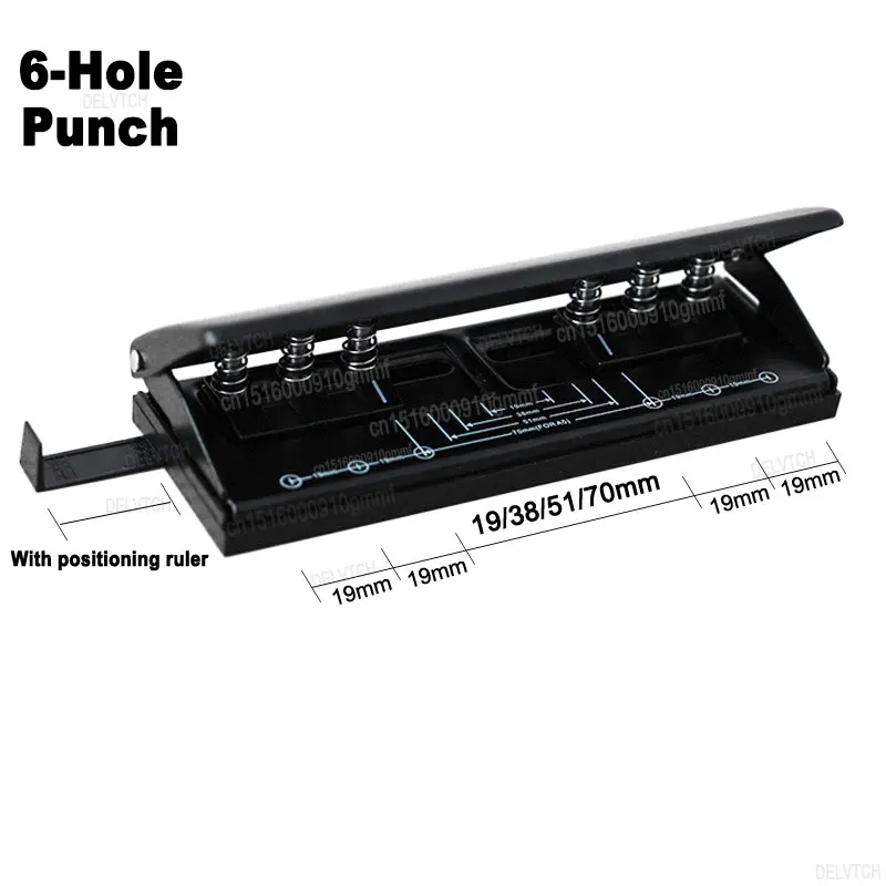 Металлический ручной дырокол PP24553 6 отверстий
