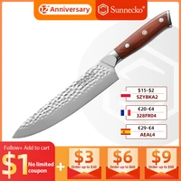 sunnecko 8%e2%80%9c chef knife german 1 4116 steel razor sharp 56 60 strong hrc kitchen knives polished wood handle meat slicer