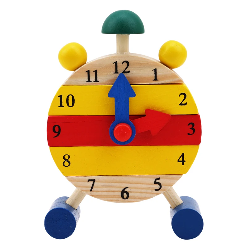 

Colorful Puzzle Clock Montessori Wooden Puzzles Toys Oyuncak For Children Digital Time Learning Education Educational Game Boys