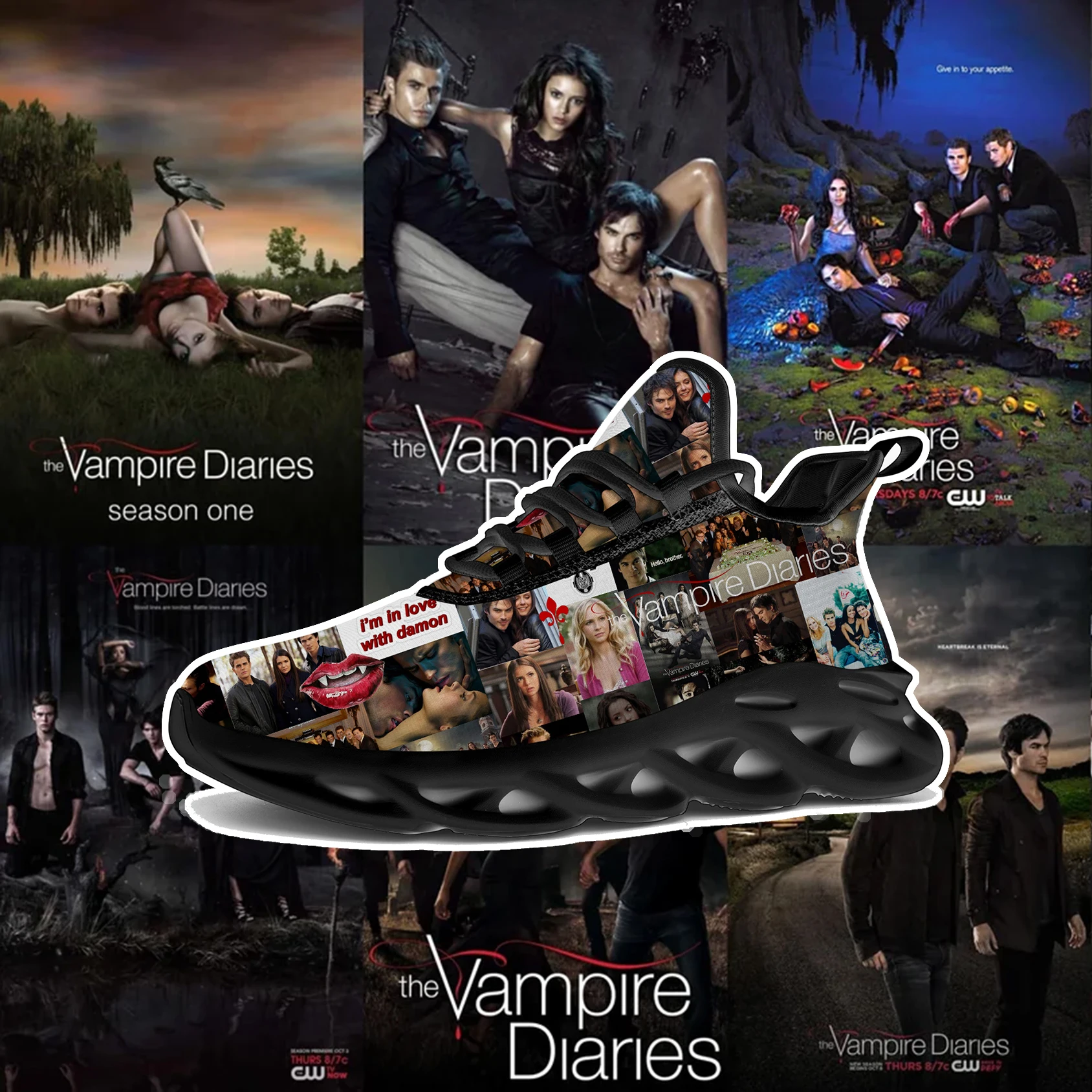Фото Кроссовки The Vampire Diaries для мужчин, женщин и подростков, спортивные кроссовки для бега, высококачественная обувь для ходьбы Damon Salvatore, унисекс №2
