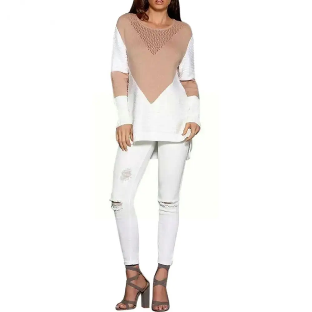 

Женский вязаный свитер с V-образным вырезом, с длинным рукавом