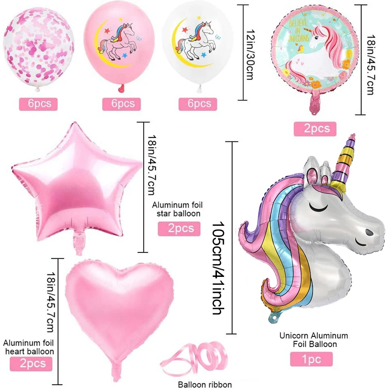 День Рождения шар Декор 28 шт Радуга Единорог номер Globos для девочек первый день