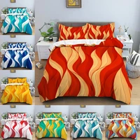 luxury 3d bedding set queen size double duvet cover set geometric printed quilt cover with zipper closure no bed linen