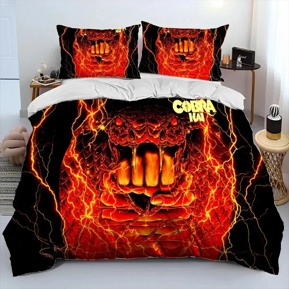 Фото 3D Cobra Kai Amanda TV Karate Comforter Комплект постельного белья, пододеяльник, пододеяльник, наволочка, комплект постельного белья King Queen Size Kids №2