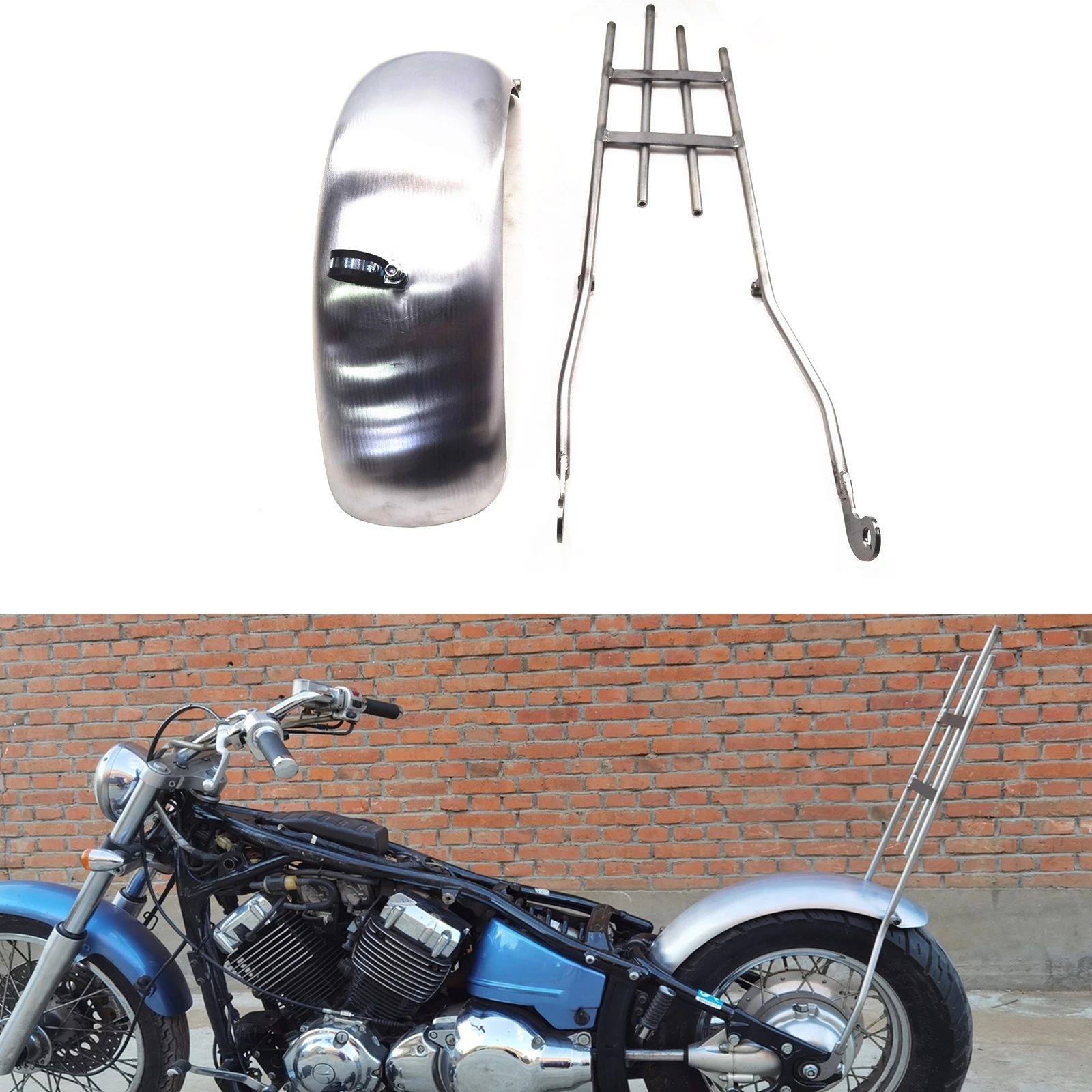 

Motorcycle Rear Petrol Gasoline Plate Iron Tank Mudguard Fender Cover Guard Shield Flap For Yamaha DRAGSTAR 400 650