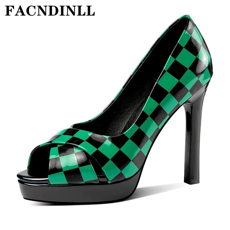 

Classics Women Pumps Genuine Leather High Heels Sexy Peeo Toe Female Shoes Platform Dress Party Office Lady Shoes Pumps Size 39