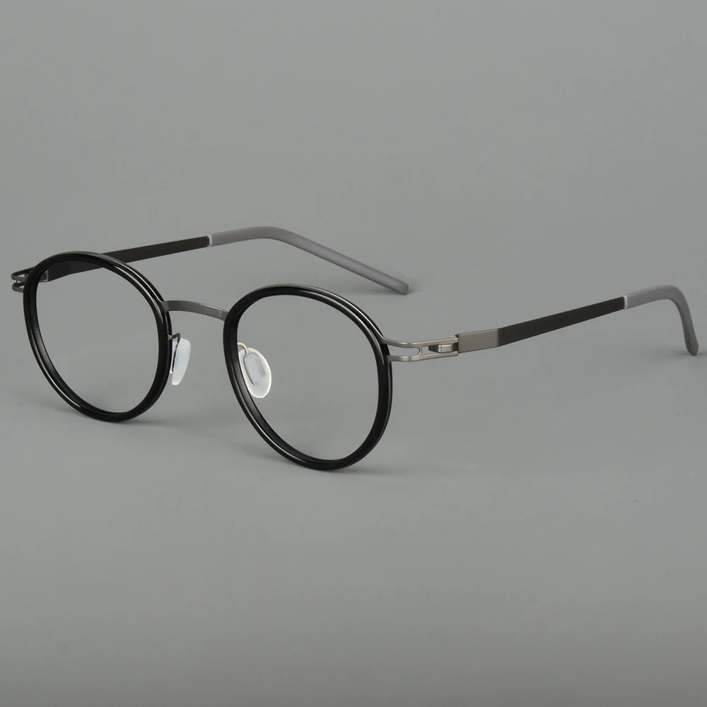 Новинка 2024 года Германия круглые безвинтовые очки в оправе для мужчин и женщин