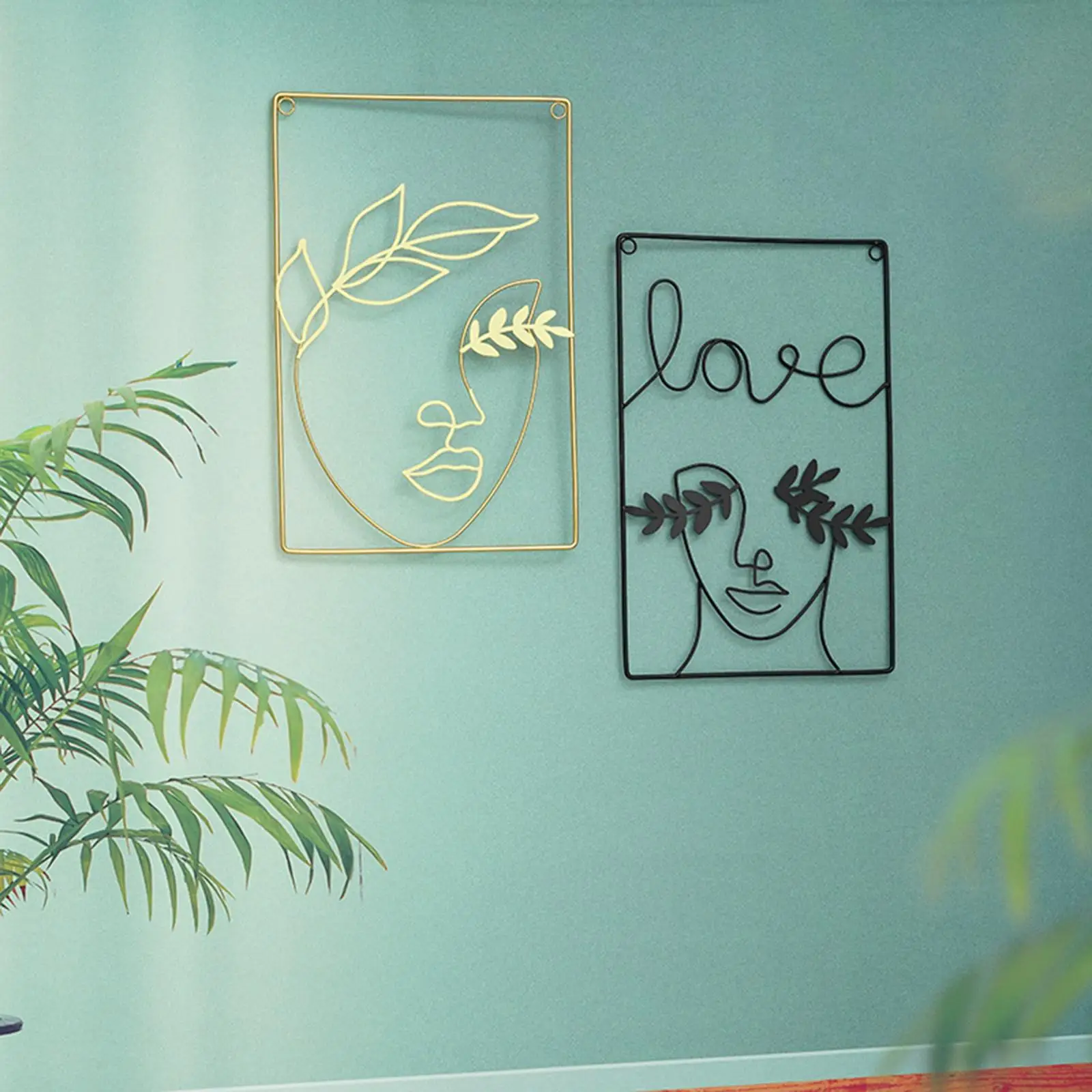 

Современный металлический Настенный декор, рисунок на линии для офиса, украшения дома, спальни