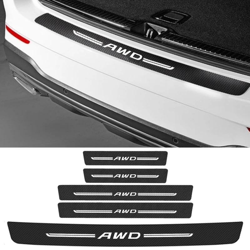 

5 шт. наклейки на задний бампер багажника автомобиля для Volvo AWD 2000-2021 2022 защита порога двери пленка наклейка автомобильные аксессуары