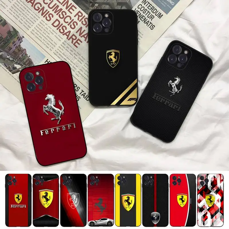 

Luxury S-Sports Car F-Ferrarii Phone Case For iPhone 8 7 6 6S Plus X SE 2020 XR XS 14 11 12 13 Mini Pro Max Mobile Case