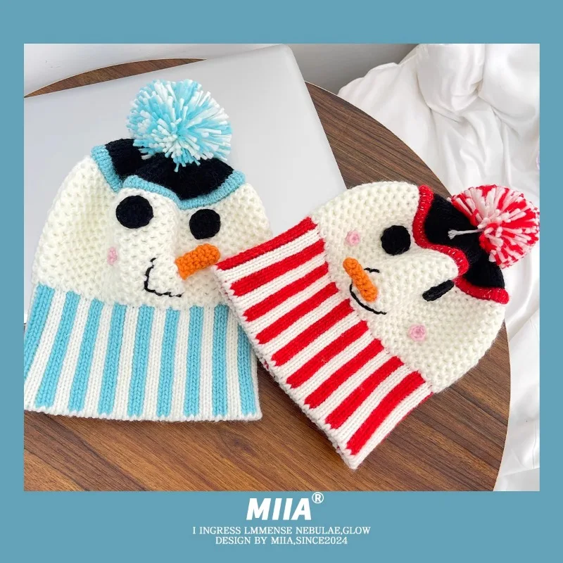 Милый маленький снеговик с помпоном из мультфильма шапка для женщин