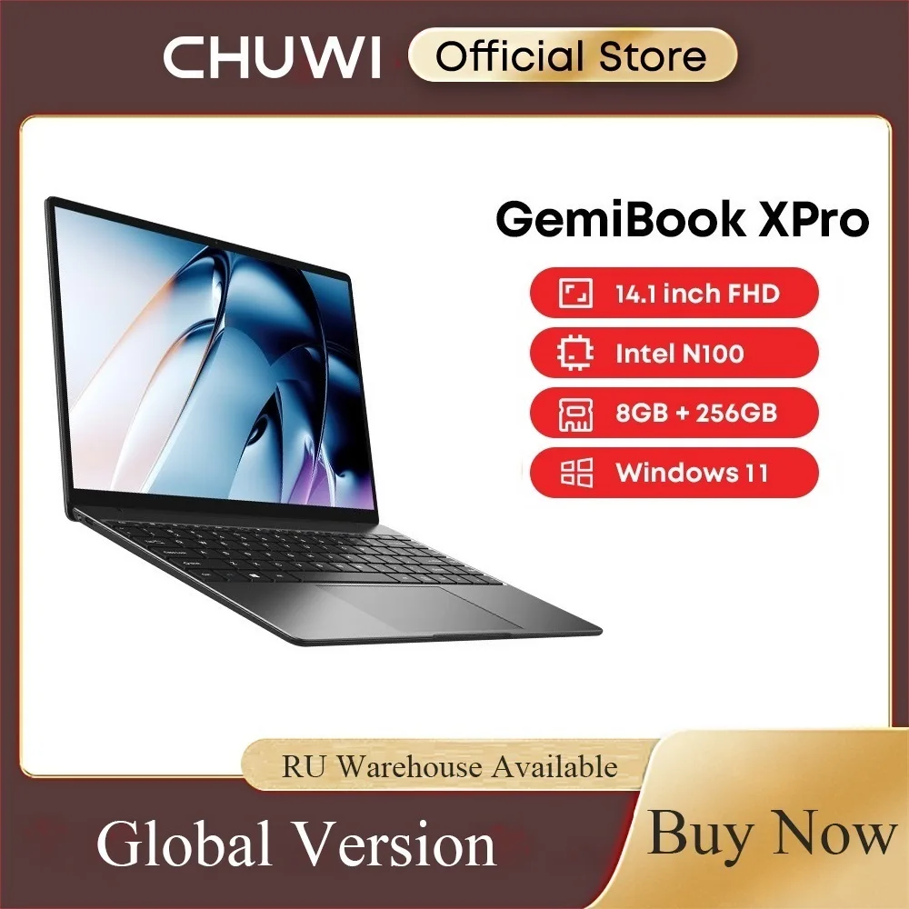 Chuwi Gemibook Xpro Intel N100 Laptop 8Gb Ram 256Gb Ssd Schermo Uhd Da 14.1 Pollici Processori Intel N100 Windows 11 Notebook Pc