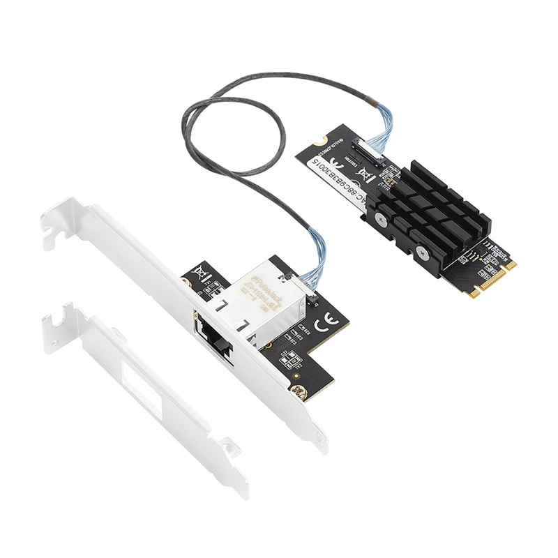 

M.2 To Single Port 10 Gbase Wanzi Cable Network Card Nic B Key M Key 10G/2.5G/1000M RJ45 Lan Network Adapter Card