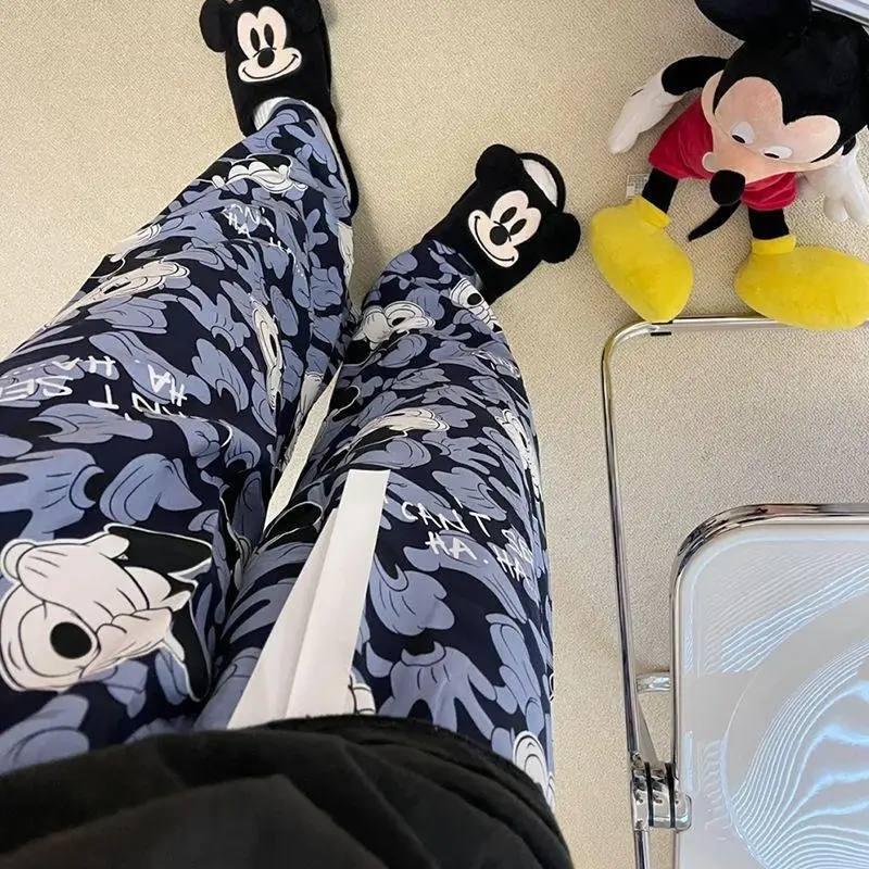 Милые летние женские пижамные брюки с принтом в стиле аниме Snoopy для ношения