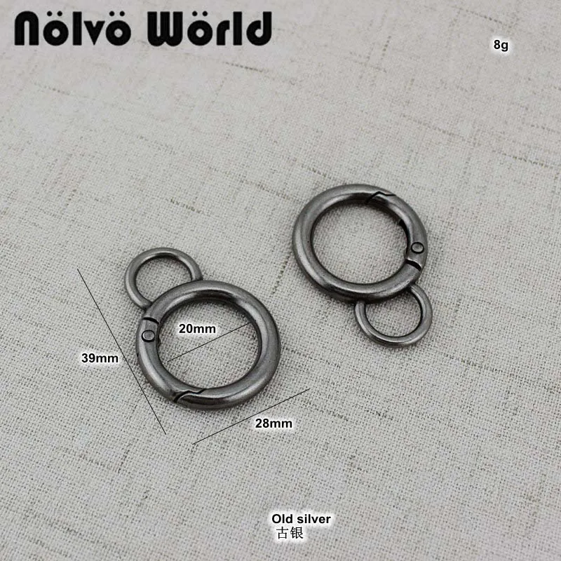 

10-50-100pcs old silver 8 shaped Spring Gate Ring,Key Fob hardware Hang Decorations Hardware