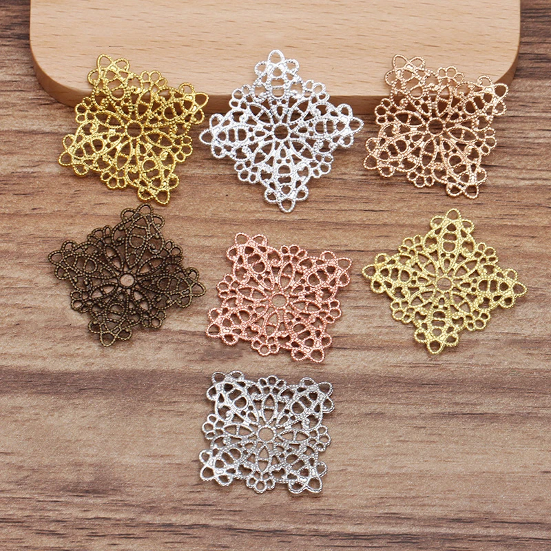 

100 шт., 21 мм, металлические украшения в виде цветов