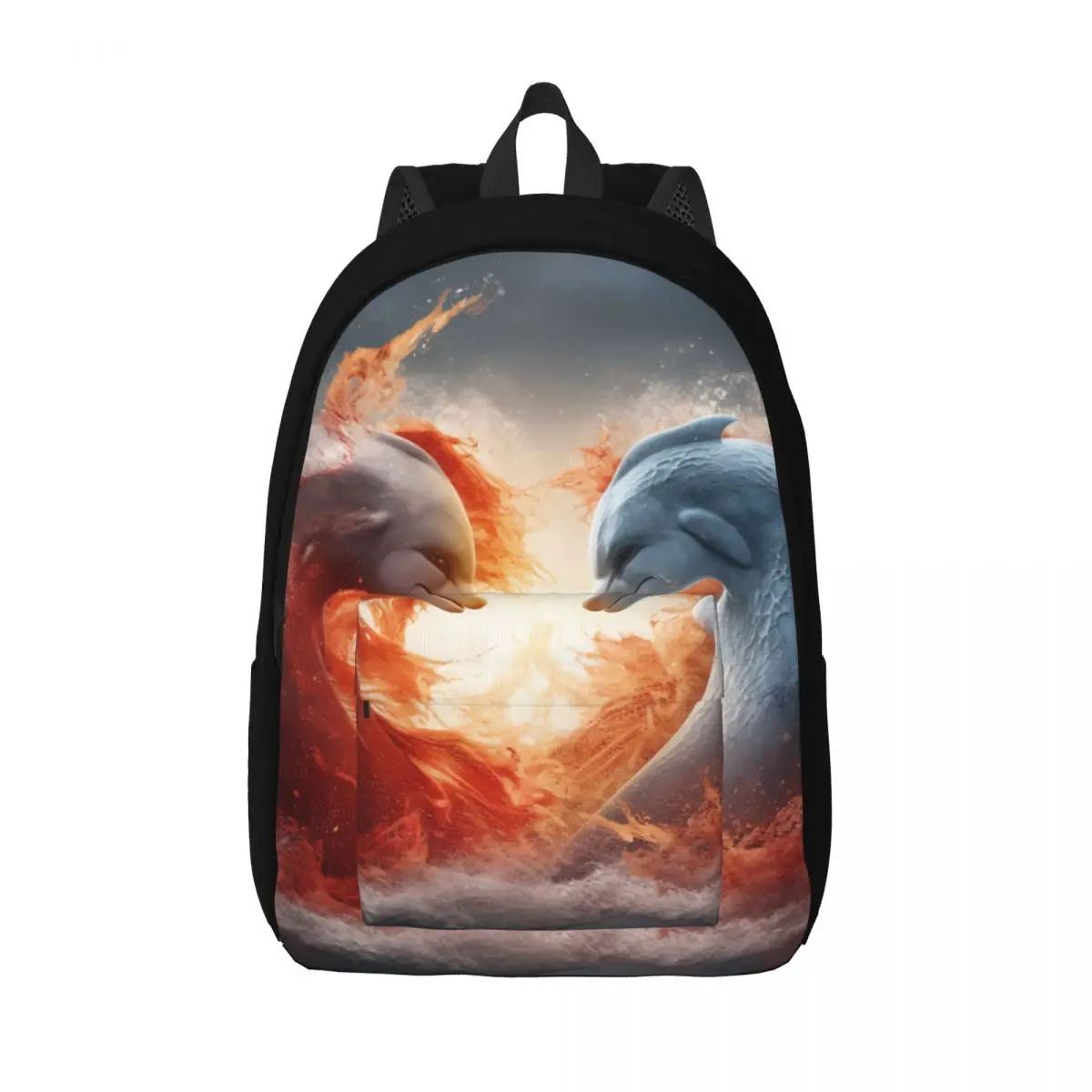 

Dolphin Canvas Backpacks 3d Style Yin Yang Style Bag Elementary School Backpack Soft Style Bags