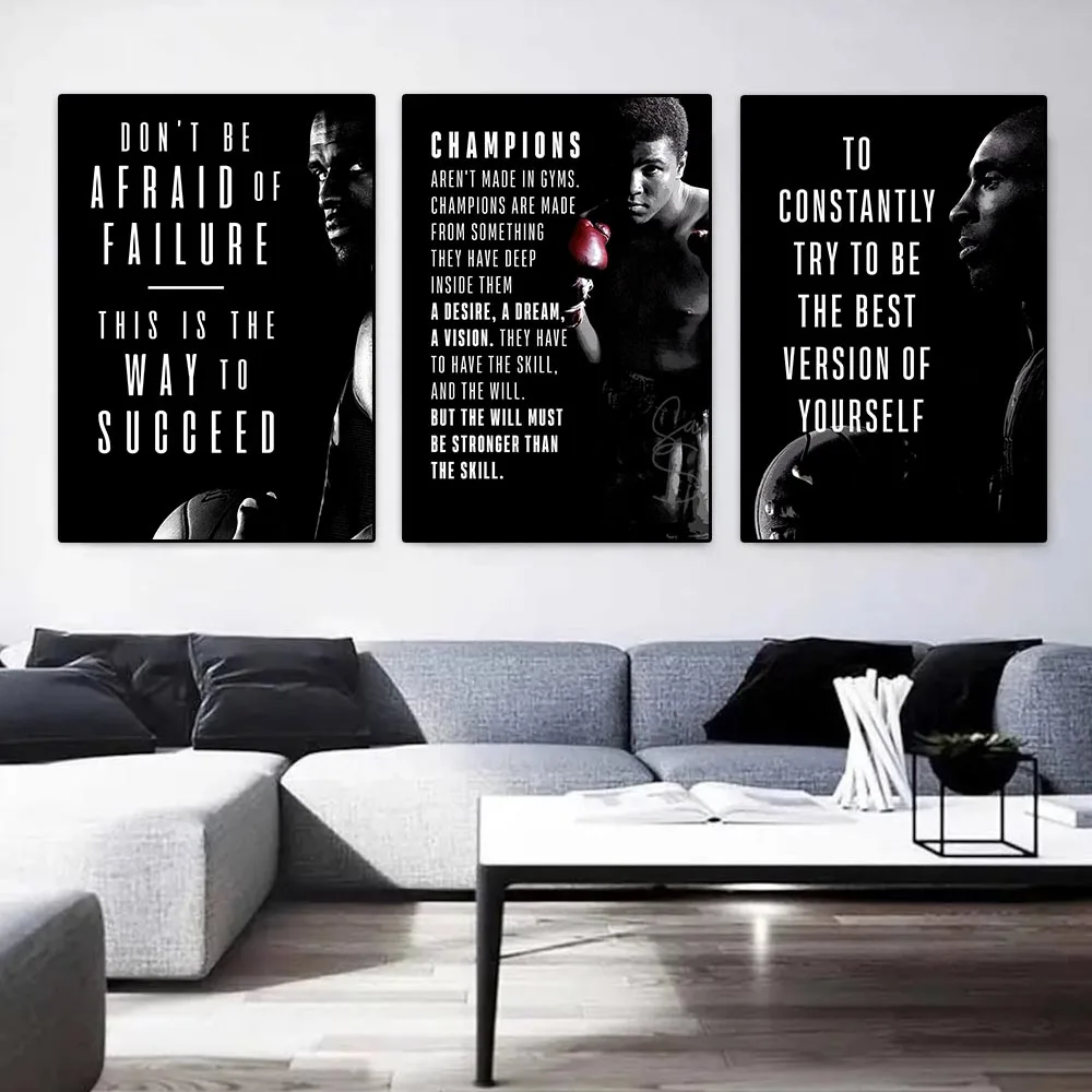 Вдохновляющая картина на холсте знаменитые спортивные звезды мотивационные