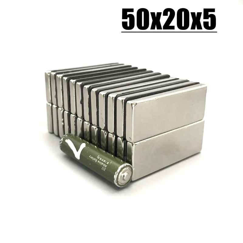 1/2/5/10 шт. 50x20x5 неодимовый магнит 50 мм x 20 5 N35 NdFeB Блок сверхмощный постоянный Imanes 50*20*5