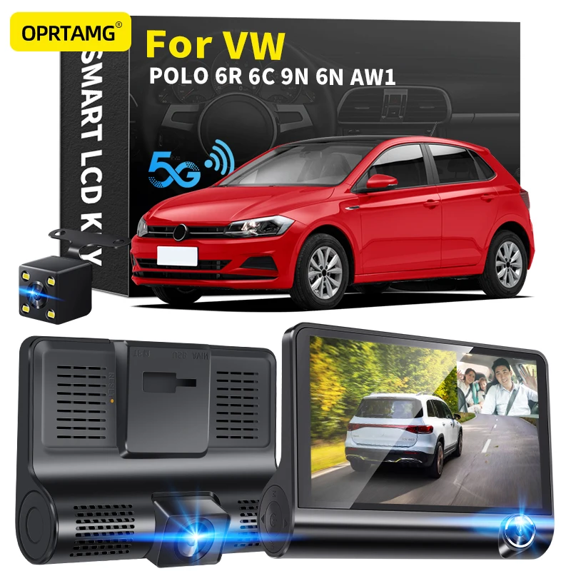 

OPRTAMG Dash Cam 540C6 Car DVR 3 Cameras Lens 4.0 Inch 1080P dashcam For Volkswagen POLO 6R 6C 9N 6N AW1 1996-2020 2021 2022