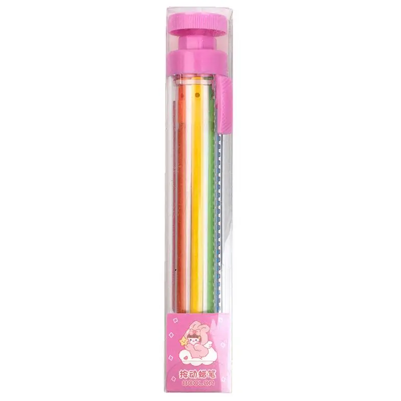 

Цветные Разноцветные карандаши, разноцветные карандаши, выдвижные прозрачные масляные пастельные карандаши, 8 цветов, художественные граффити