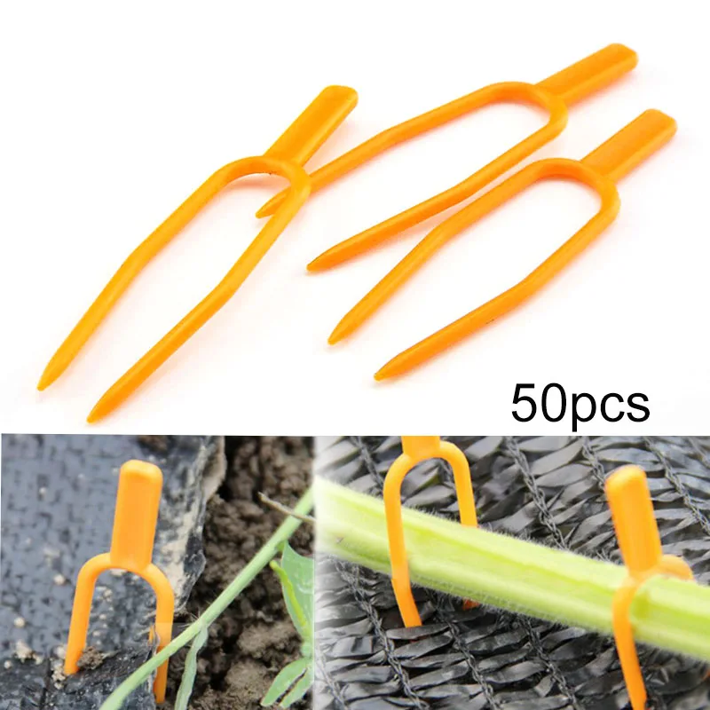 

50pcs Plastic Plant Climbing Support stand Clips Plant Vine Holder for Flower Strawberry Tomato Garden Buildings Supplies