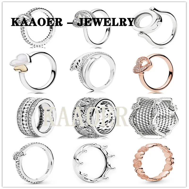 

KAAOER 2023 silver new products drop shaped ring love ring zircon series suitable for giving girlfriend summer Mother's Day gift