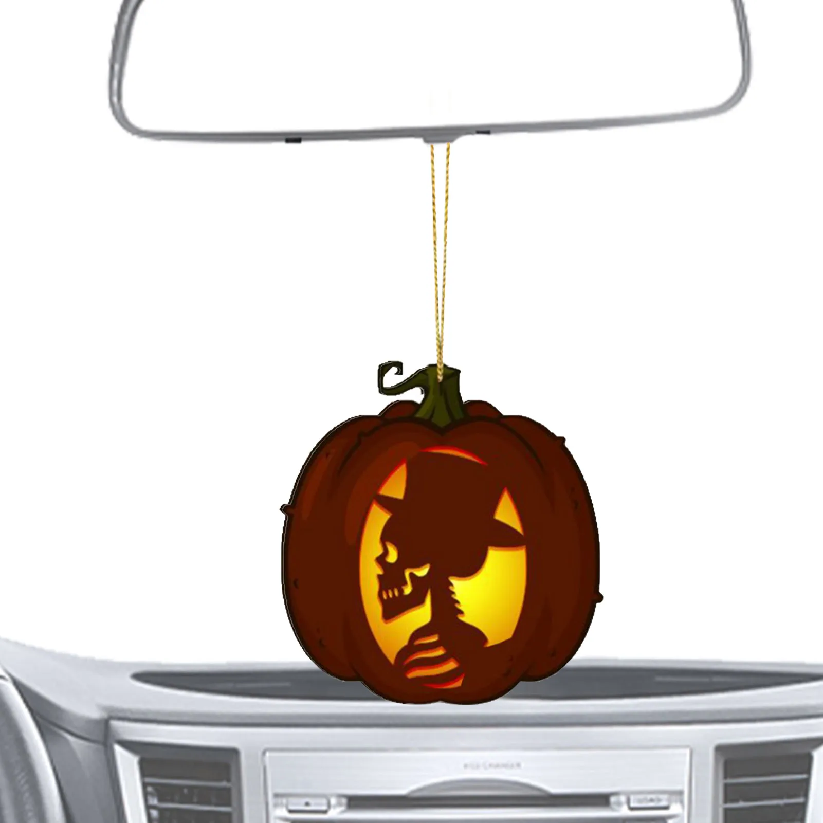 

Halloween Pumpkin Car Pendant Acrylic Car Pendant Rear View Mirror Pendants Funny Car Rearview Mirror Pendant Car Interior