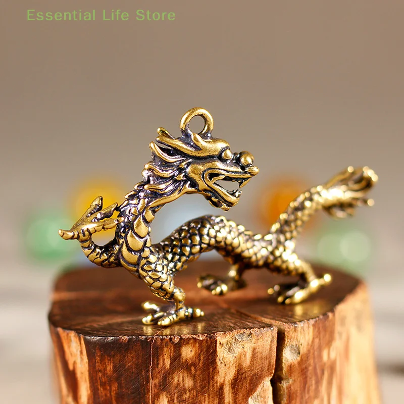 

Chinese Beast Dragon Statue Bronze Figurine Ornaments Antique Copper Mythical Animal Miniature Home Decoration Crafts Collection
