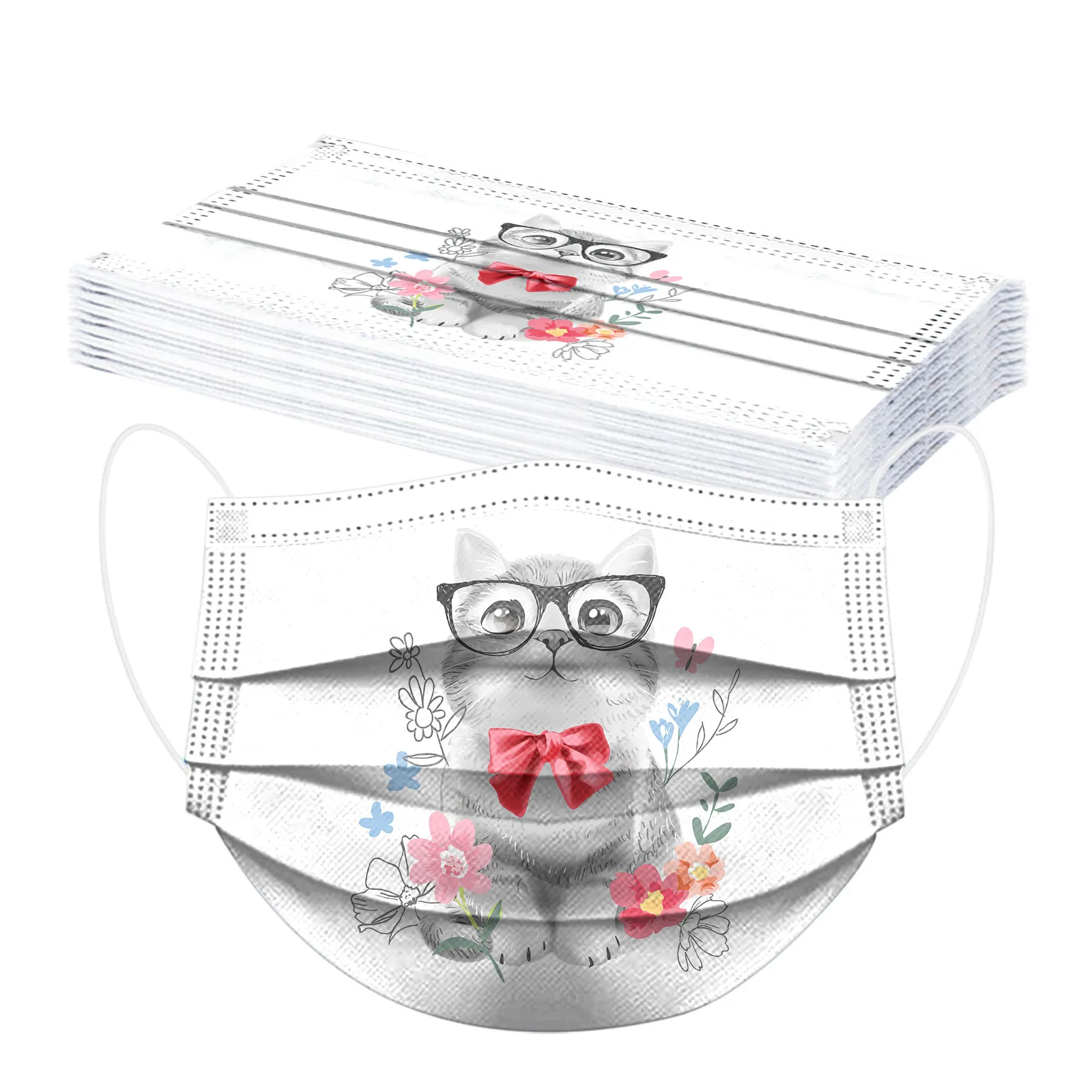 10PC masque enfant Kids Children's Animal Disposable Face маска 3Ply Ear Loop mascarilla Monder Scarf Halloween Cosplay MasK - купить