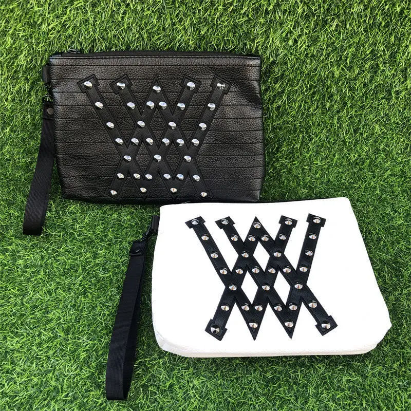 

ANEW Mens Ladies Small Pouch Golf Handbag Golf PU Leather Outdoor Sports Fitness Envelope Bag Portable Storage Clutch Bags