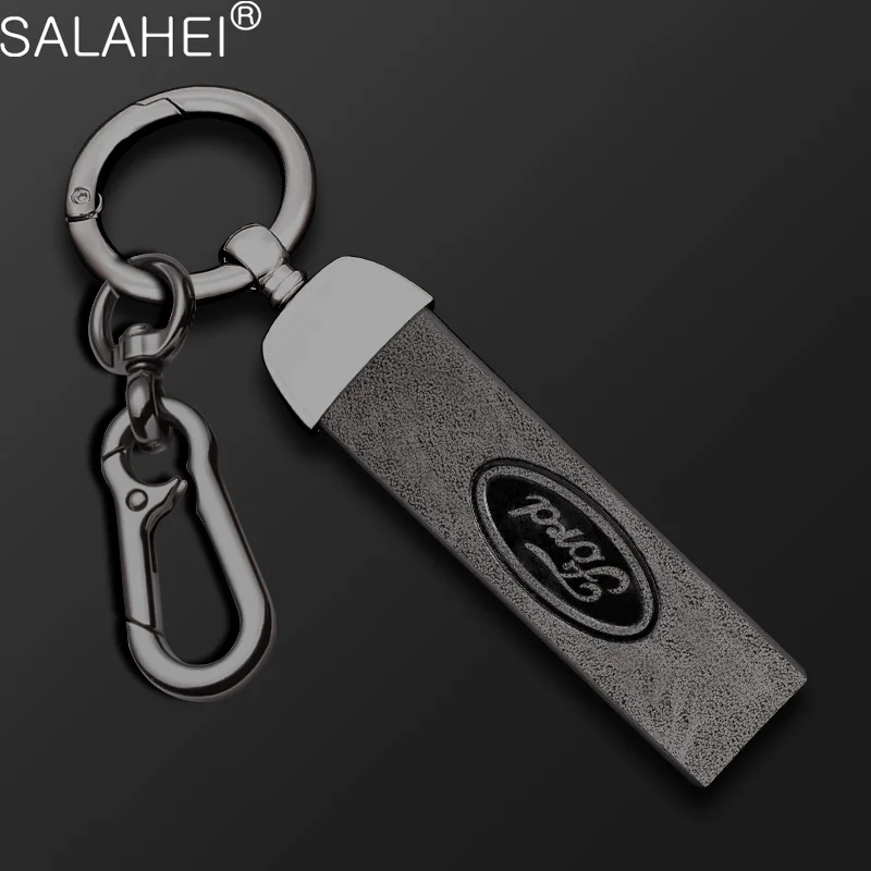 

Car Anti-lost Keychain Metal Leather Key Rings Hanging For Ford Focus 2 3 4 Mondeo Fiesta Ecosport Kuga Fusion Ghia MUSTANG ST