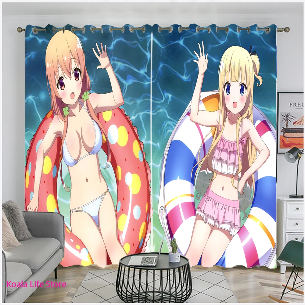 

Underwear Bikini Sexy Girls Cortinas Curtains Lovely Kawaii Blackout Curtain For Living Room 3D Print Folio/One Piece Custom